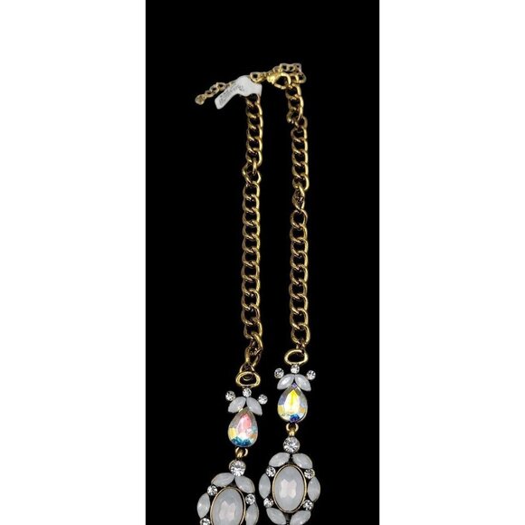 Aurora Borealis Teardrop Pendant Necklace 20" Statememt Chain Lot of Sparkle - Picture 9 of 10